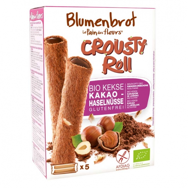 Bio Crousty Roll - Kakao Kekse mit Haselnussfüllung